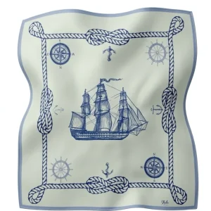 Ralu Nautisk elegant silkeskjerf 70x70 cm
