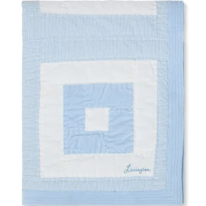 Lexington Home Quiltet patchwork sengeteppe i økologisk bomull Blå/hvit 160x240cm