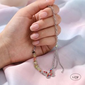 Aurora Butterfly Necklace Silver