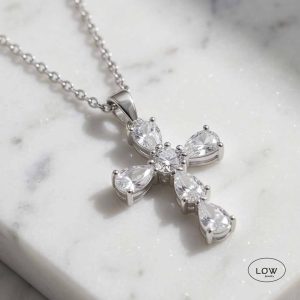 Celestial Cross Necklace Silver