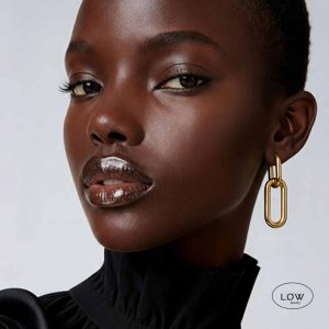 Chain Link Hoop Earrings Gold