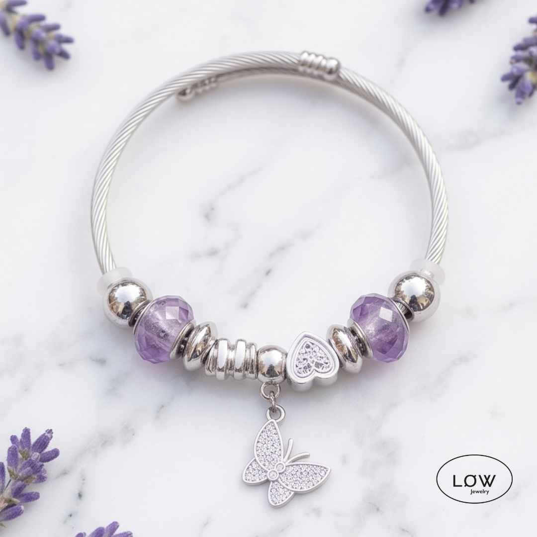 Butterfly Charm Bracelet LØW – charms armbånd, komplett ferdig fylt - Image 3