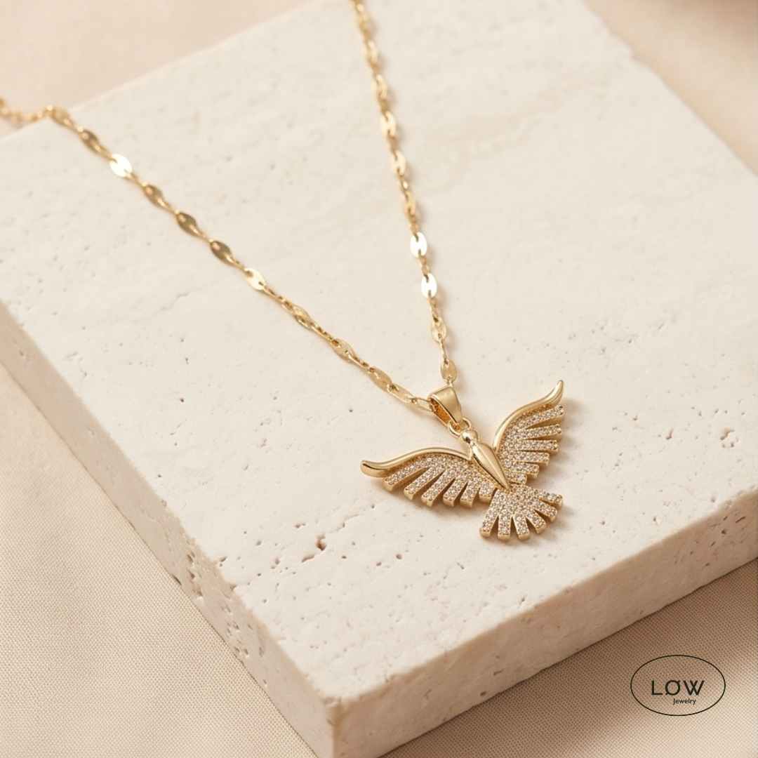 Golden Dove Zircon Necklace - Image 4