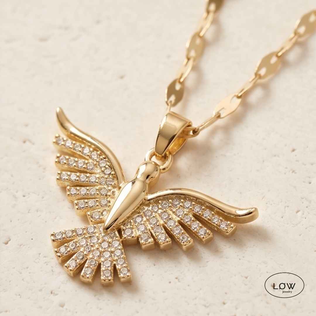 Golden Dove Zircon Necklace - Image 3