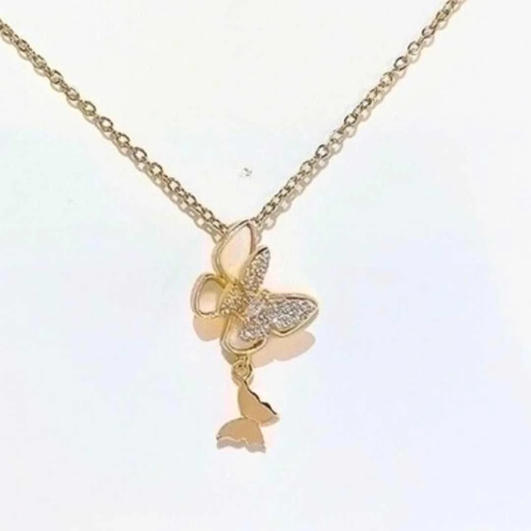 Double Butterfly Necklace - Image 2