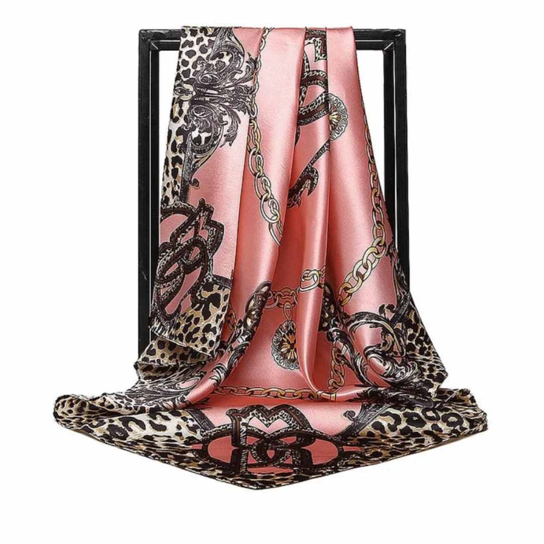 Leo Satin Scarf 90 × 90 cm - Image 4