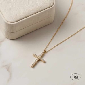 Titan Blaze Cross Necklace Gold