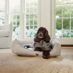 Lexington Home Hundeseng i stripet økologisk bomull Beige/hvit Medium