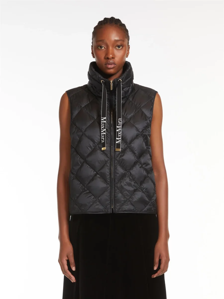 Max Mara Tregic vannavvisende vest i nylon-lerret Sort